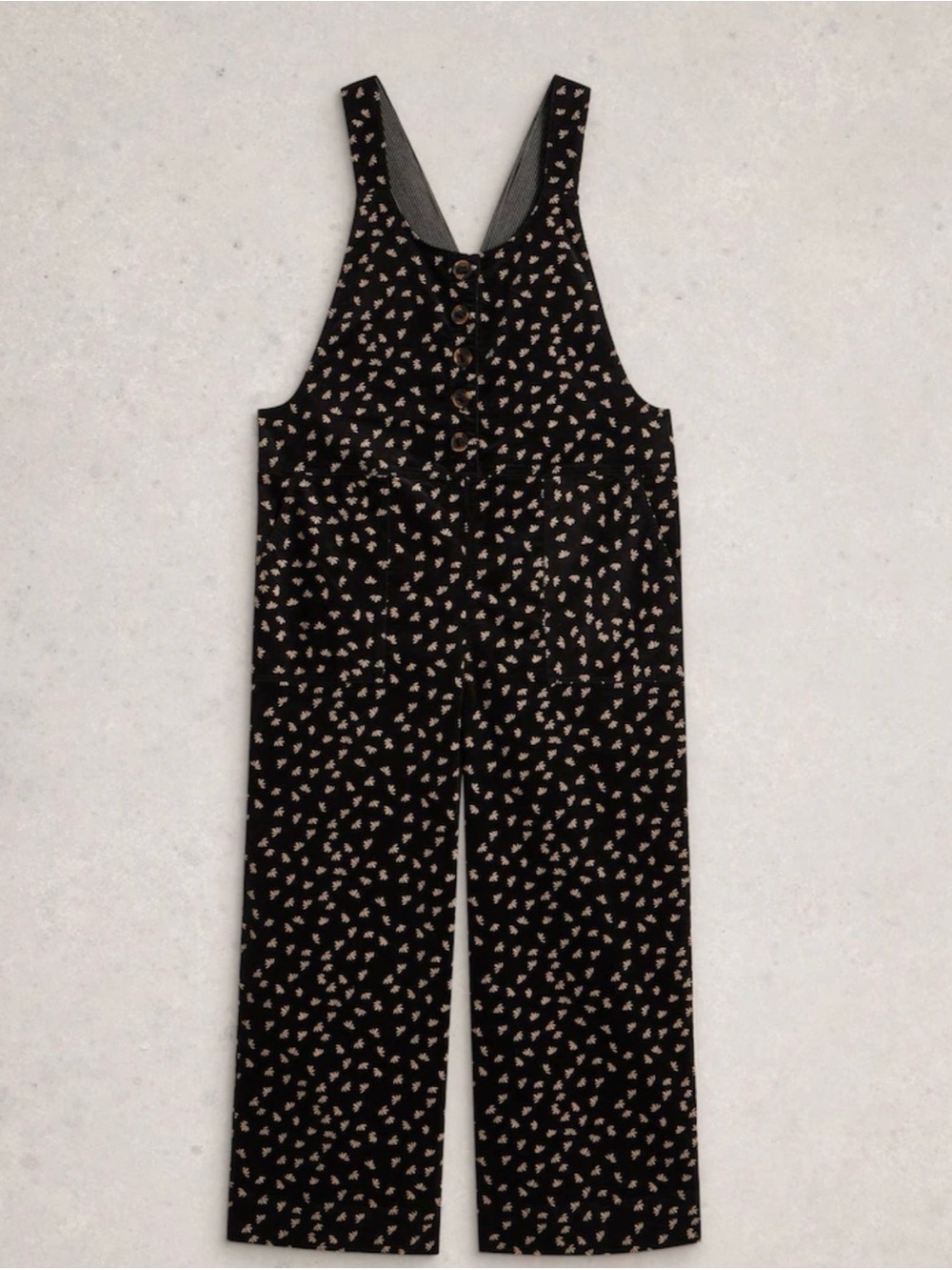 White Stuff Viola Cord Dungarees Floral Embroidered Corduroy Jumpsuit Size 8R